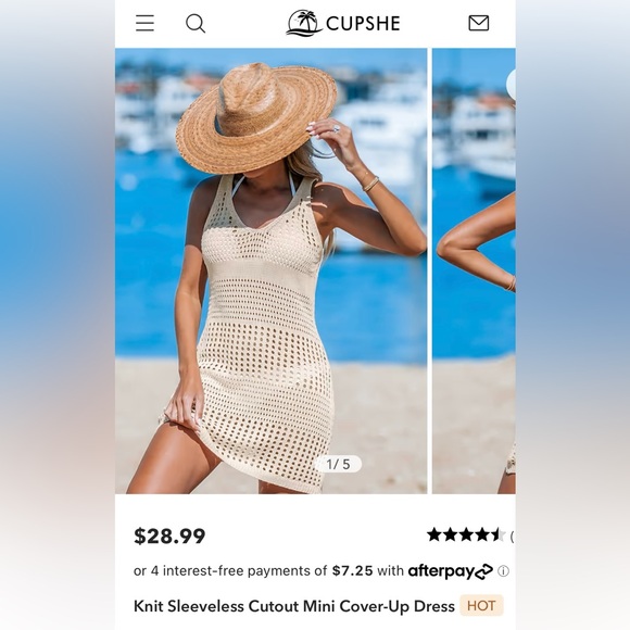 Cupshe Knit Sleeveless Cover-Up - Picture 1 of 4